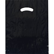 Die-Cut Handle Bags- Bottom Gusseted Bags, 15" x 18" + 4", Navy
