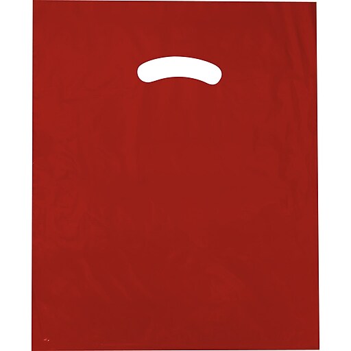 15"W x 18"L Gusseted DieCut Handle Bag, 500/Carton (24815181) Staples