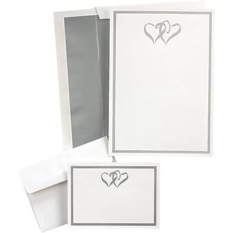 Masterpiece Studios 5.5" x 7.75" Silver Double Hearts Wedding Kit
