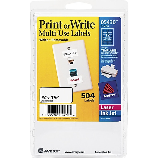 Shop Staples for Removable ID Label, 11/2"x3/4", 500 Labels, White