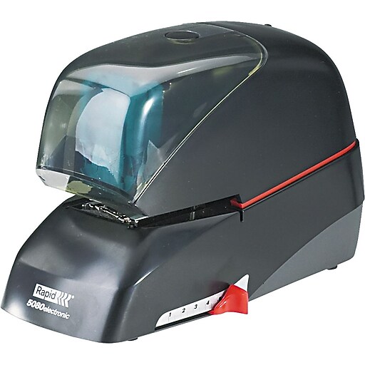 Rapid 5080e HeavyDuty Flat Clinch Electric Stapler, 90Sheet Capacity, Black Staples