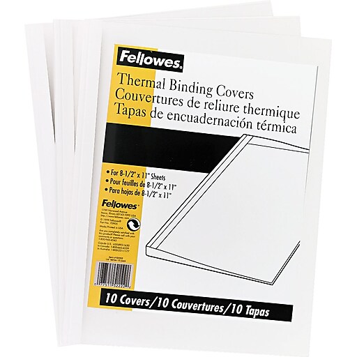 Fellowes Thermal Binding Presentation Covers, Letter, 1/4", 60 Sheets