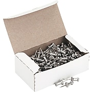 Gem Aluminum Head Push Pins, 1/2" Point, 100/Box