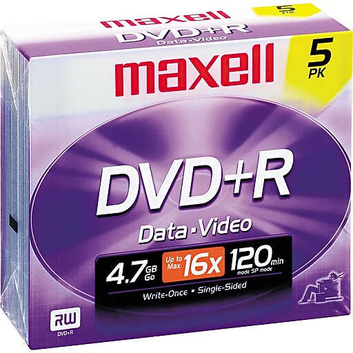 Shop Staples for Maxell DVD+R Recordable Discs with Jewel Cases, 4.7GB