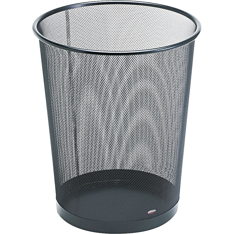 Rolodex Stainless Steel Trash Can with no Lid, Black, 4.5 gal. (22351) image 1