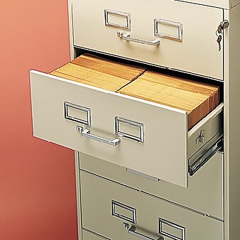 Tennsco Flat File Cabinet, Lockable, 52"H x 21.25"W x 28.5"D, Putty (TNNCF669PY)