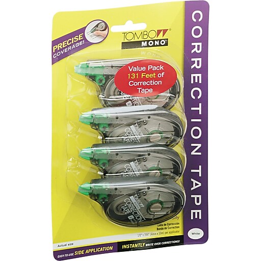 Tombow Mono Correction Tape, White, 4 Pack Staples