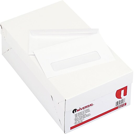 Universal Gummed Window 6 3/4 Envelopes, 3 5/8" x 6 1/2", White, 500
