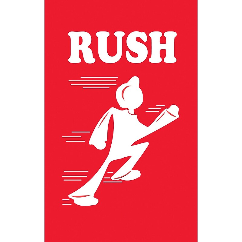 "Rush" Labels, Red/Black, 2" x 3", 500/Rl image 1