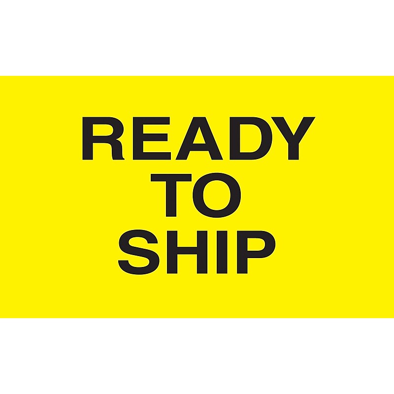 "Ready To Ship" Labels, Yellow/Black, 5" x 3", 500/Rl image 1