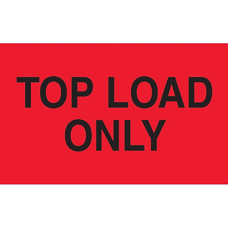 "Top Load Only" Labels, Red/Black, 5" x 3", 500/Rl image 1