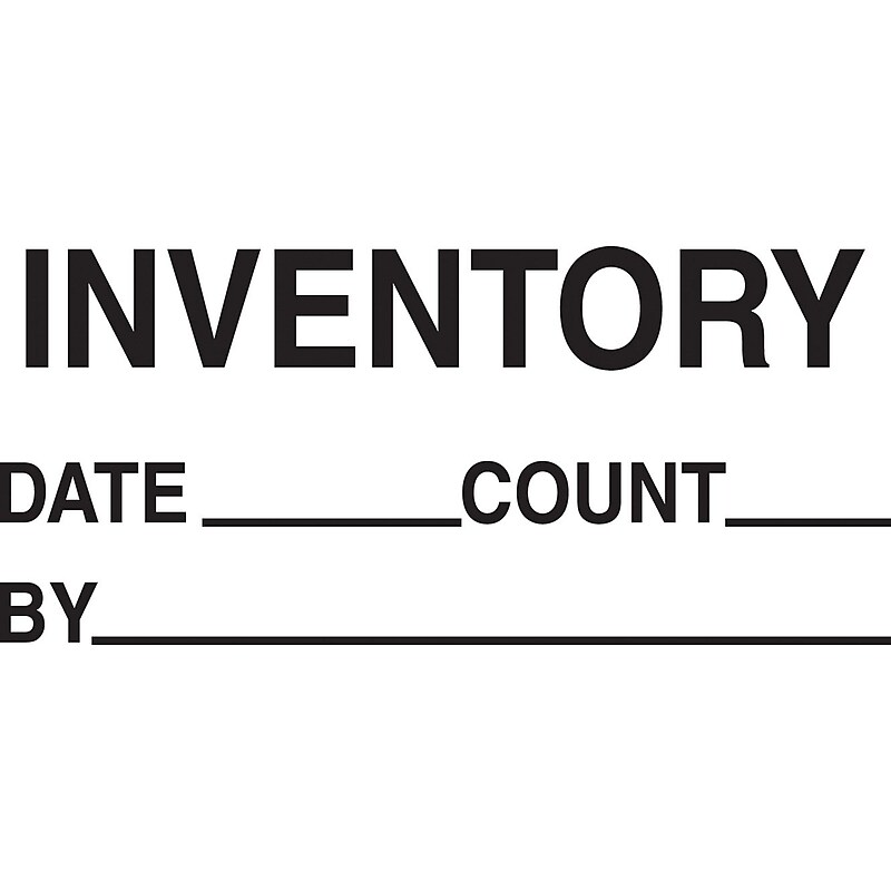 "Inventory Date Count By" Labels, Black/White, 5" x 3", 500/Rl image 1