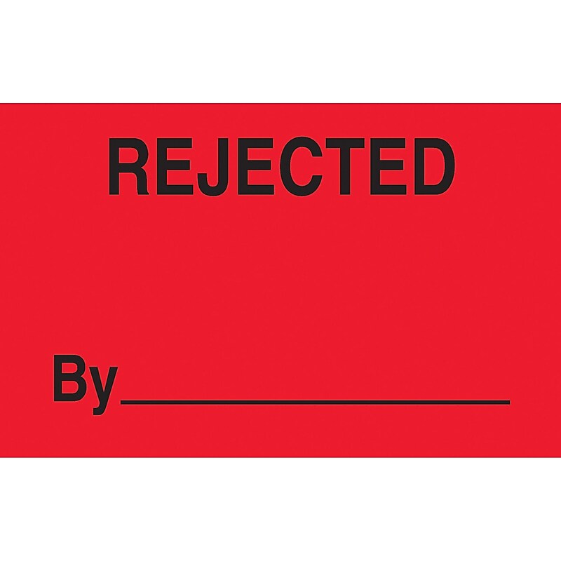 "Rejected By ________" Labels, Red/Black, 5" x 3", 500/Rl image 1