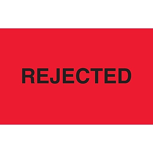 Staples® "Rejected" Labels, Red/Black, 5" x 3", 500/Roll at Staples