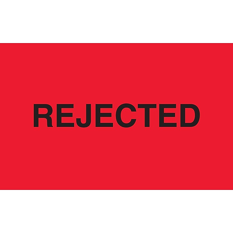 "Rejected" Labels, Red/Black, 5" x 3", 500/Rl image 1