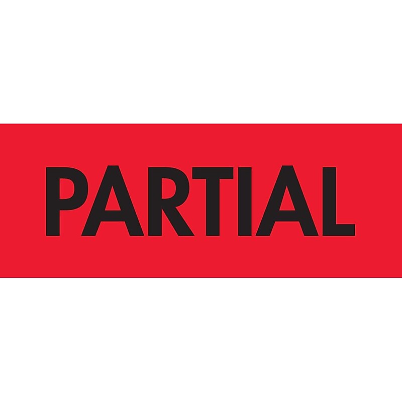 "Partial" Labels, Red/Black, 3" x 2", 500/Rl image 1