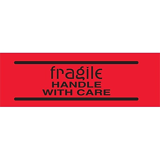 Handle With Care, Fragile Shipping Label, 3 x 2