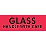 "Glass Handle with Care" Labels, Red/Black, 3" x 2", 500/Rl~#|#~s0227006_sc7