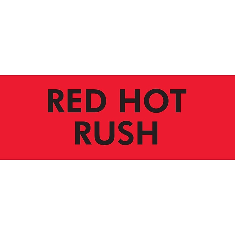 "Red Hot Rush" Labels, Red/Black, 3" x 2", 500/Rl image 1