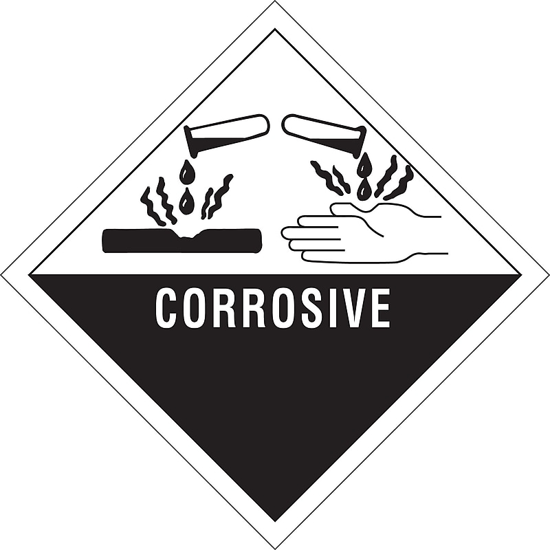 4 x 4" Corrosive - Hazard Class 8 Label image 1