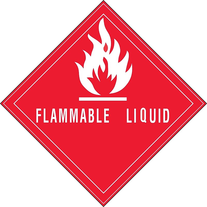 "Flammable Liquid" Labels, Red/White, 4" x 4", 500/Rl image 1