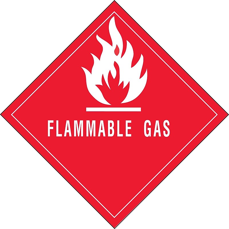 Decker Tape "Flammable Gas" Label, 4" x 4", 500/RL image 1