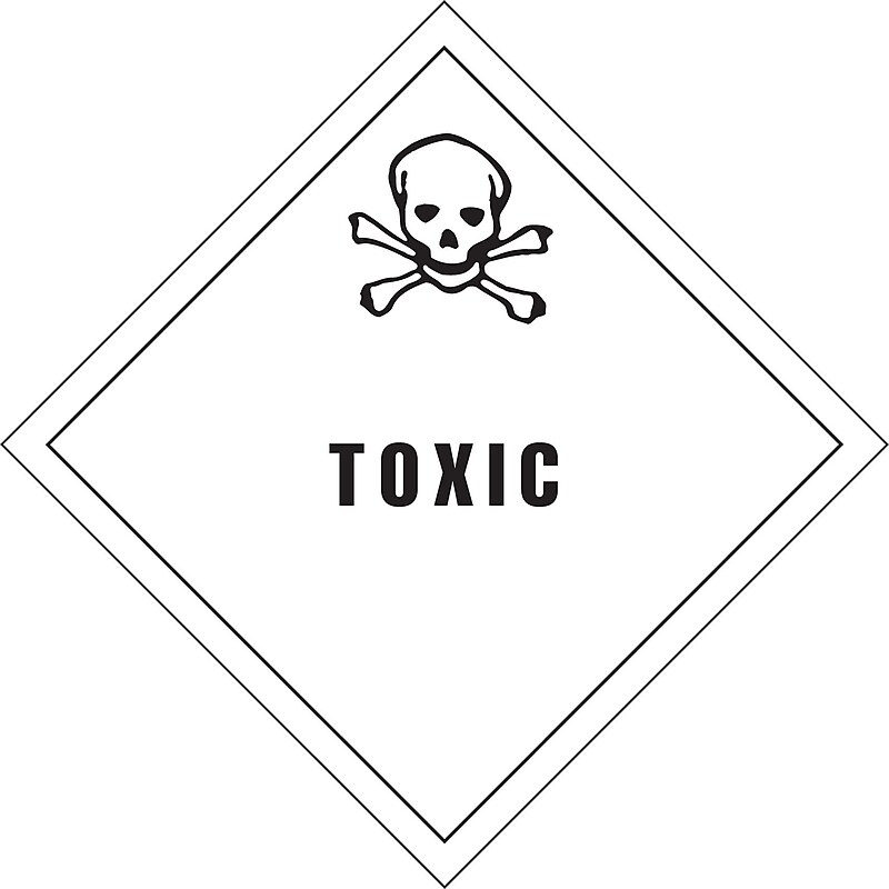 Decker Tape "Toxic" Label, 4" x 4", 500/RL image 1