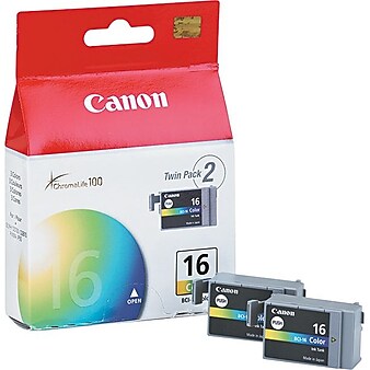 Canon BCI-16 Yellow Standard Yield Ink Cartridge, 2/Pack (9818A003)