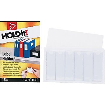 Cardinal Hold-it Label Holders, 1" x 3", Clear (21810)