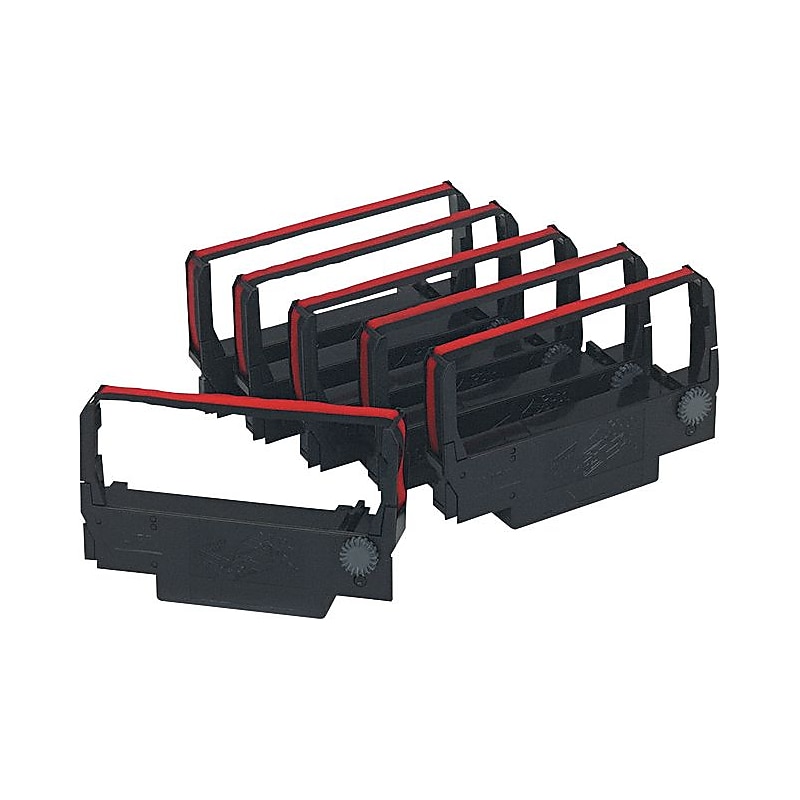 Dataproducts E2110, E2117 Epson Compatible Nylon Cash Register Ribbon, Black/Red, 6/Box (E2117) image 1