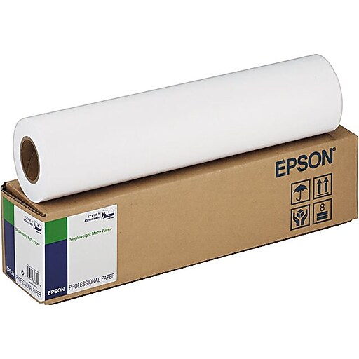 Epson® Singleweight Matte Paper, White, 17"(W) x 131'(L), 1/Roll Staples