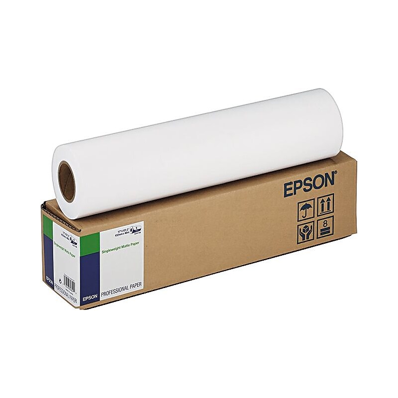 Epson® Singleweight Matte Paper, White, 17"(W) x 131'(L), 1/Roll image 1