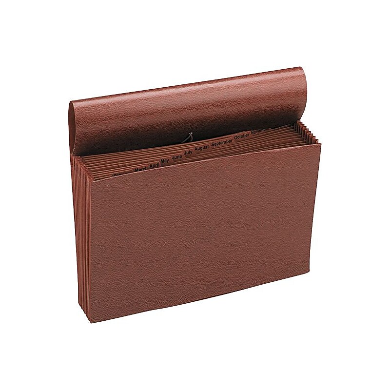 Smead TUFF 30% Recycled Reinforced Redrope Accordion File, MonthlyIndex, 12 Pocket, Legal, Brown (70390) image 1