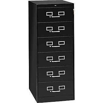 Tennsco Flat File Cabinet, Lockable, 52"H x 21.25"W x 28.5"D, Black (CF669BK)