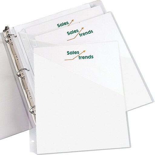 Staples Clear Divider Pockets, 3Hole Punched, Clear, 1 Set/Pack (15159