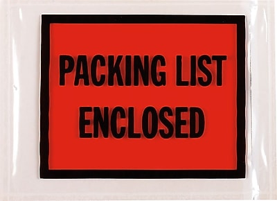 Packing List Envelopes