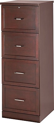 staples® wood file cabinet, 4 drawer, mahogany | staples