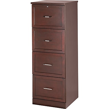 staples® wood file cabinet, 4 drawer, mahogany | staples