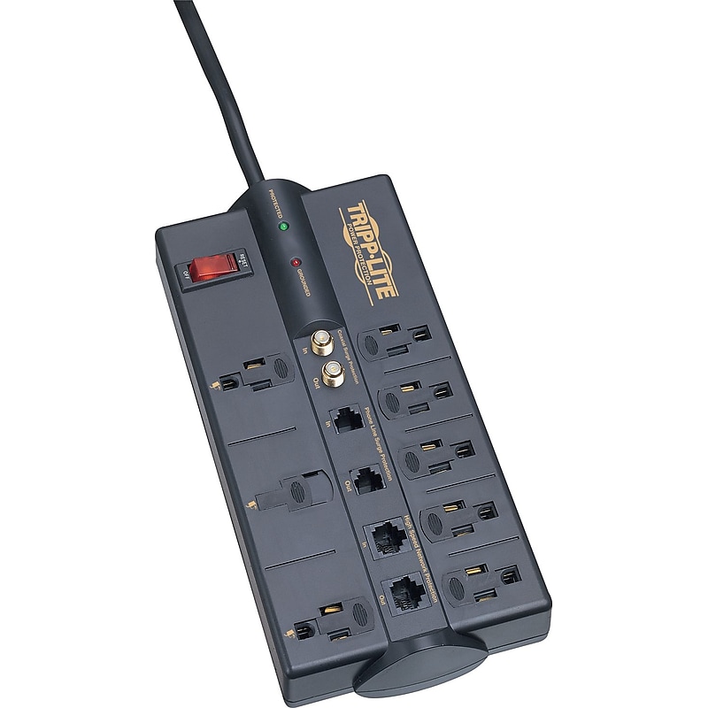 Tripp Lite 8 Outlet Surge Protector, 10' Cord, 3240 Joules (TRPTLP810NET) image 1