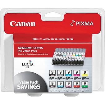 Canon PGI-9 Black/Color Assortment Standard Yield Ink Cartridges, 10/Pack (1033B005)