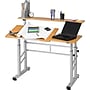 Safco® Height-adjustable Split Level Drafting Table, Medium Oak, 26" - 37 1/4"H x 47 1/4"W x 29 3/4"D~#|#~s0240048_sc7