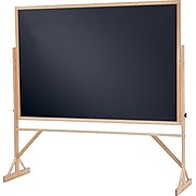 Quartet® Reversible Easel - Black Chalkboard, Oak Finish Hardwood Frame, 6'W x 4'H
