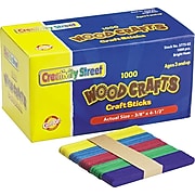 Chenille Kraft Company Colored Wood Sticks, (Popsicle) Size, Assorted, 4.5" x.38", 1,000/Bx