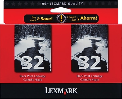 Lexmark 32 Black Standard Yield Ink Cartridge, 2/Pack (18C0533) Sansujyuku sansujyuku.com
