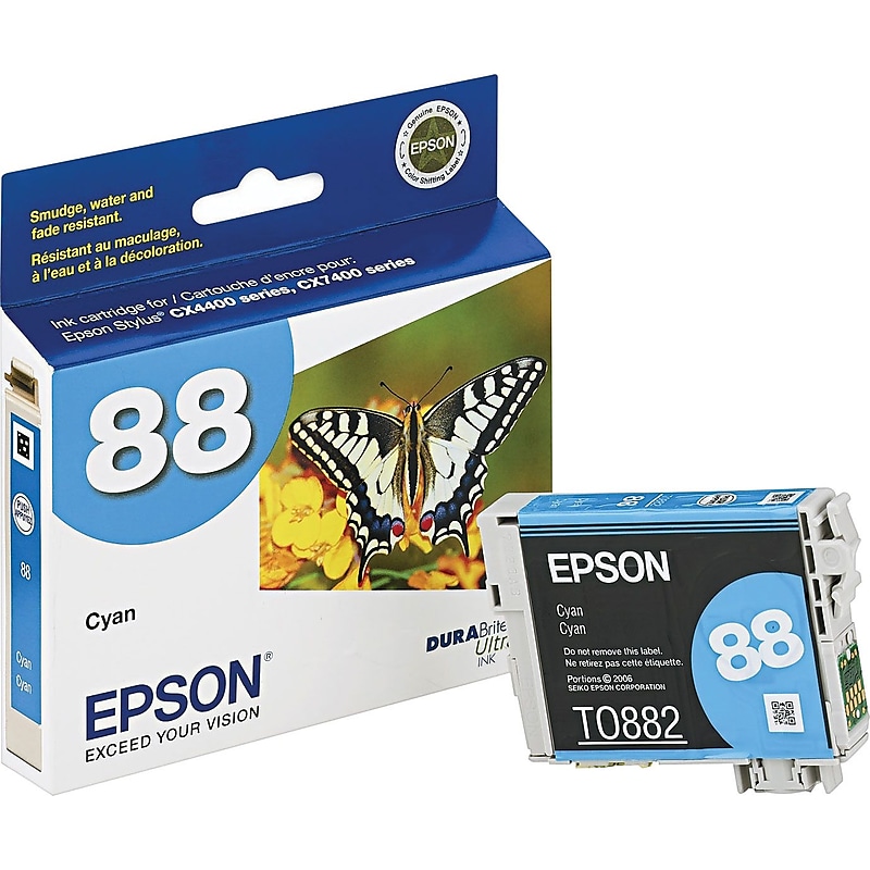 Epson T88 Cyan Standard Yield Ink Cartridge image 1