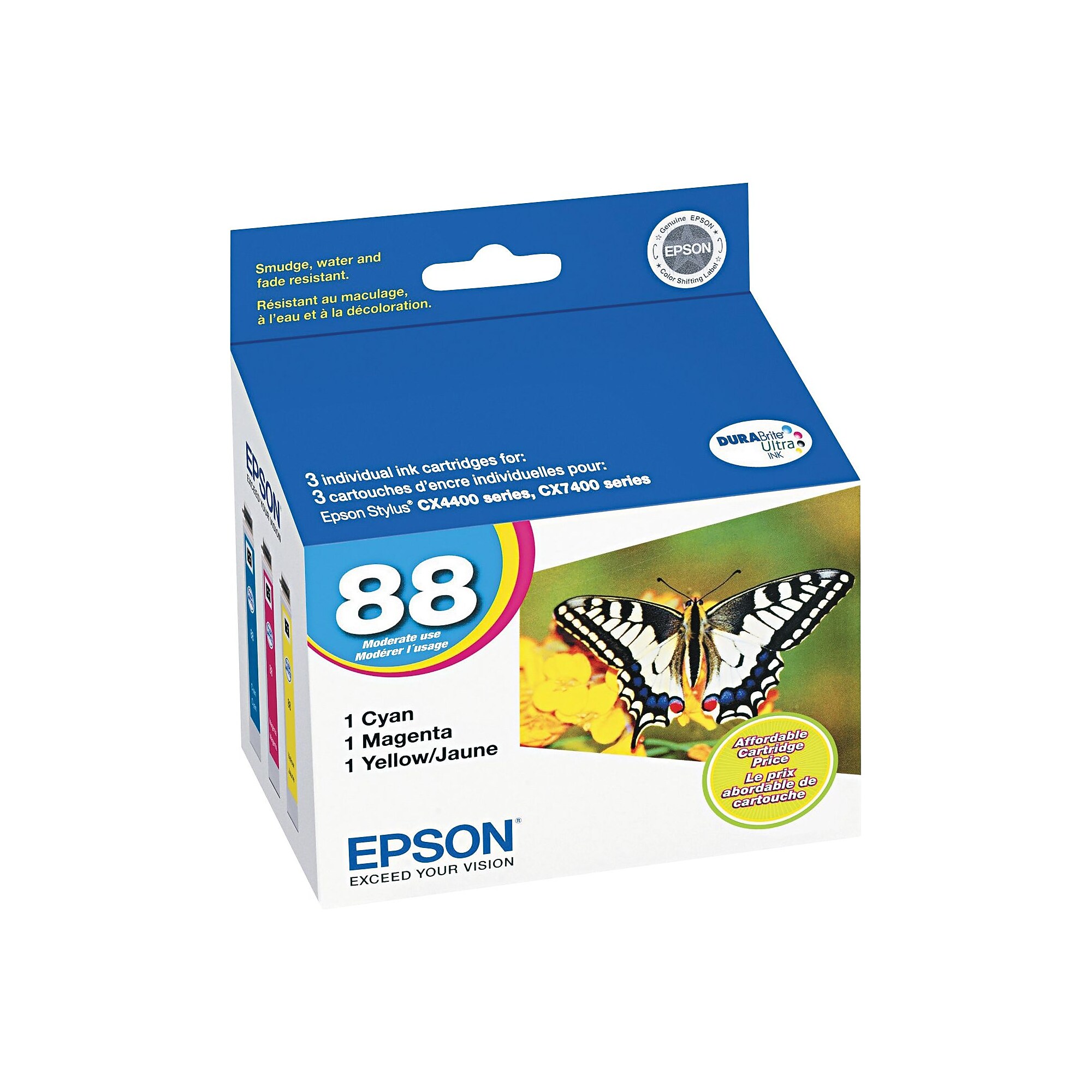 Epson T88 Cyan/Magenta/Yellow Standard Yield Ink Cartridge, 3/Pack (T088520-S) Sansujyuku sansujyuku.com