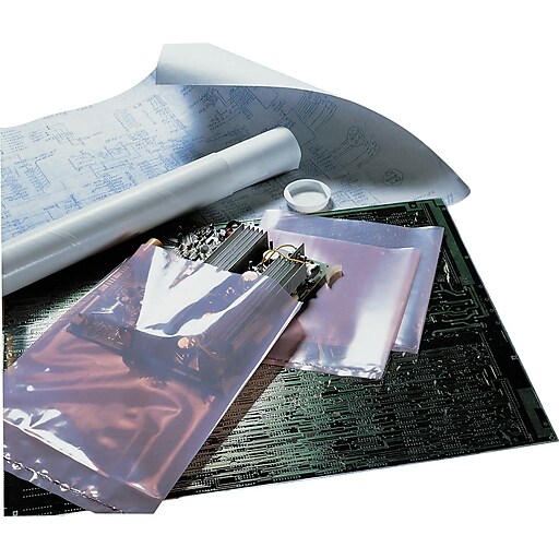 6" x 8" Antistatic Layflat Poly Bags, 4 Mil, Pink, 1000/Carton (12130