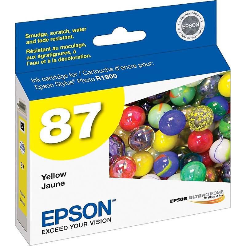 Epson T87 Ultrachrome Yellow Standard Yield Ink Cartridge image 1