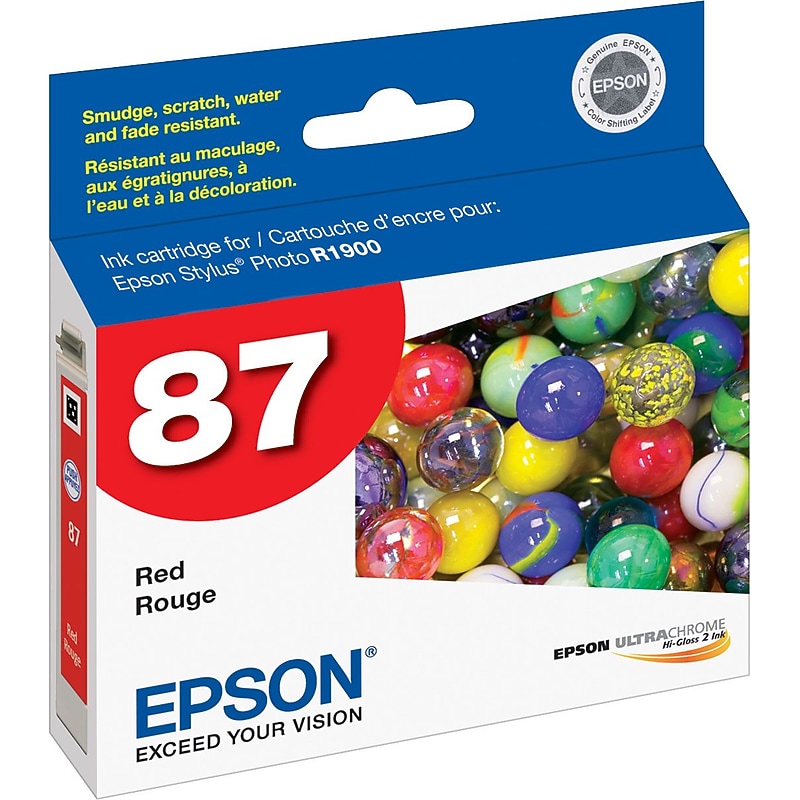 Epson T87 Ultrachrome Red Standard Yield Ink Cartridge image 1