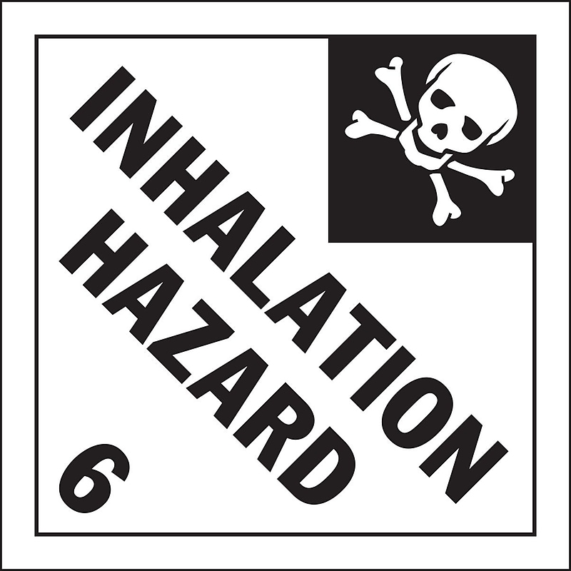 Decker Tape "Inhalation Hazard" Label, 4" x 4", 500/Roll image 1